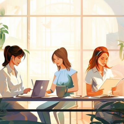 Illustration_Women_of_35_Years_working_online_together_ac439535